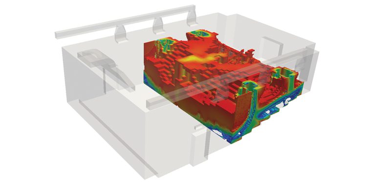results of a CFD simulation that investigates thermal comfort in a theater with SimScale, by an HVAC engineer
