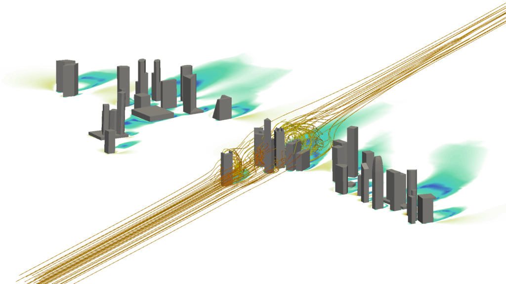 Architecture and Construction example of Singapore cfd wind simulation for wind engineering