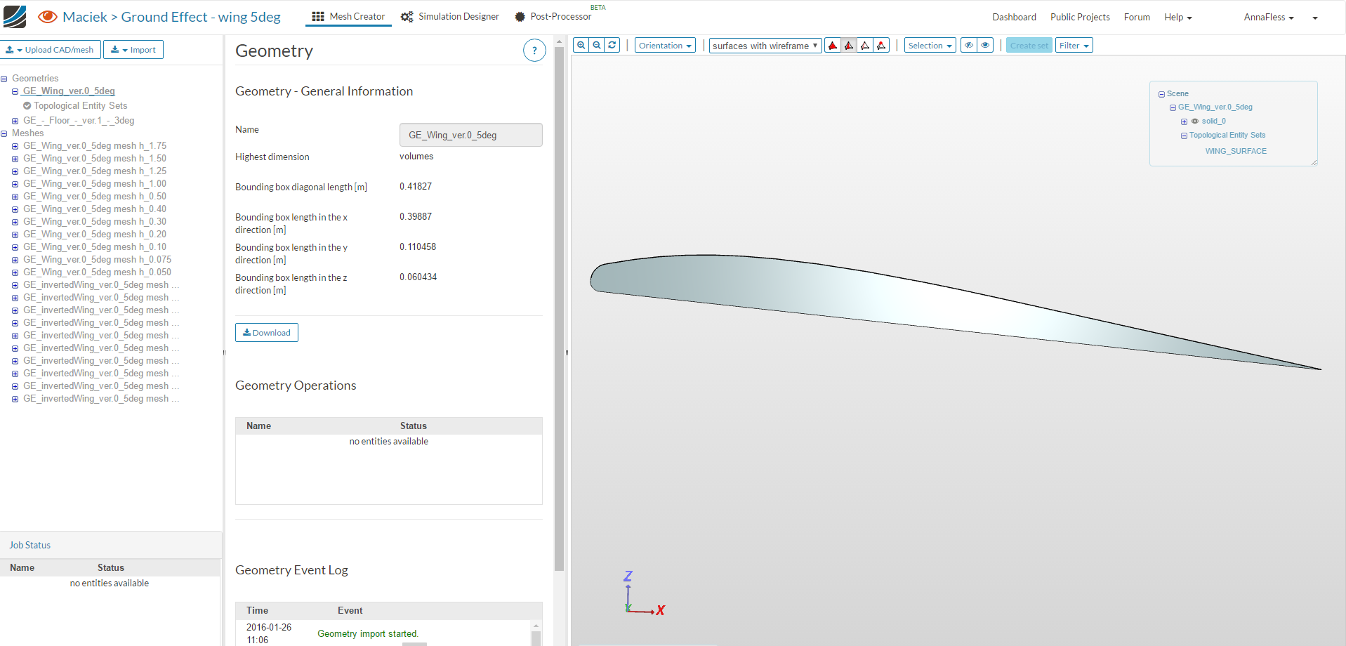 ground effect aircraft airfoil wing cad model