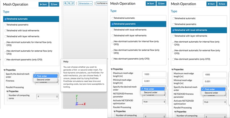 meshing options offered by SimScale for structural mechanics problems, mesh operation
