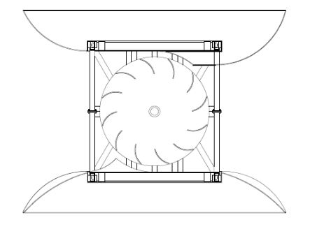 water turbine casing and turbine blades for initial design model