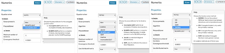 Options in PETSc and GCPC iterative solver