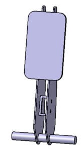 CAD model of F1 car pedal over the soil