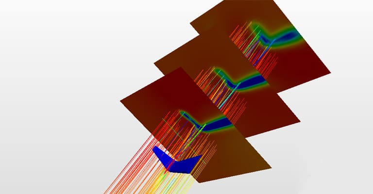 Velocity field for a wing with winglet