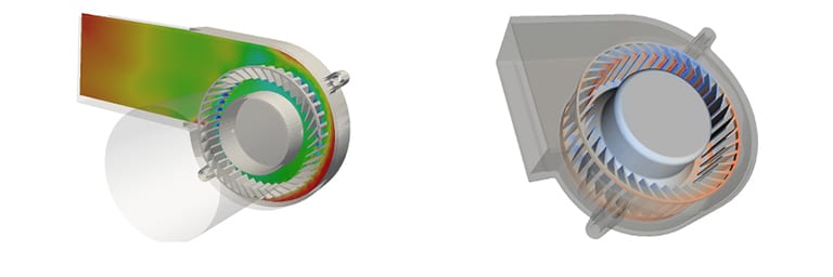 centrifugal fan or squirrel cage fan cfd analysis and cfd simulation static pressure