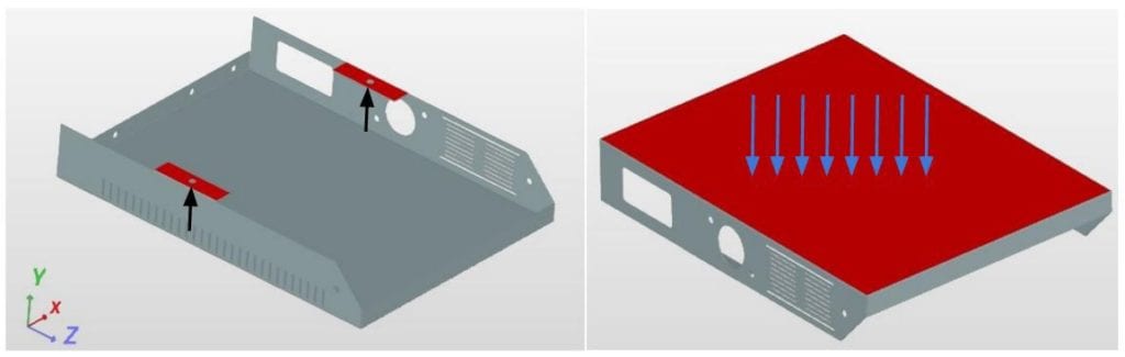 sheet metal enclosure load and constraints