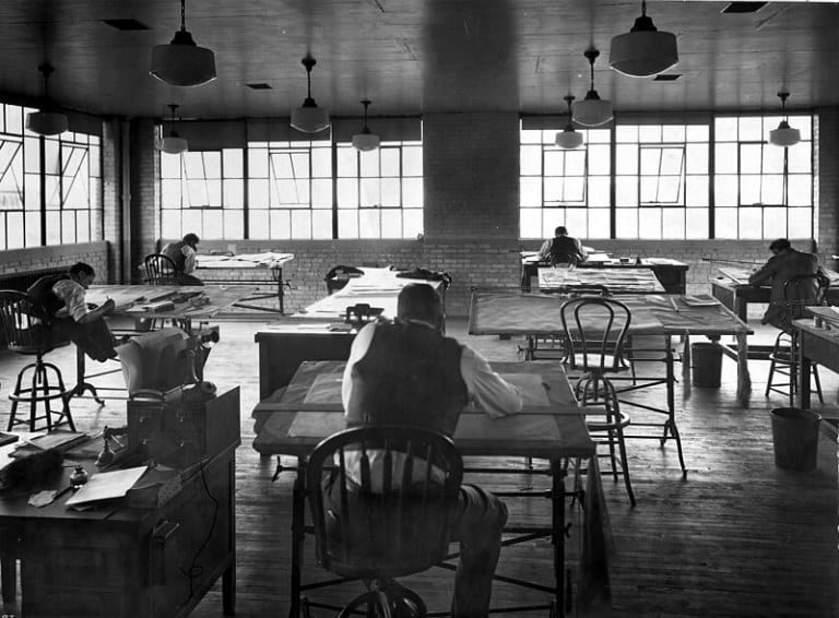 Old Engineering Office NACA drawing room, engineering consultant