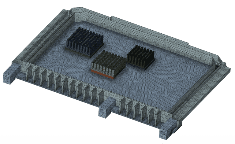 electronics enclosure design meshed geometry with refinements