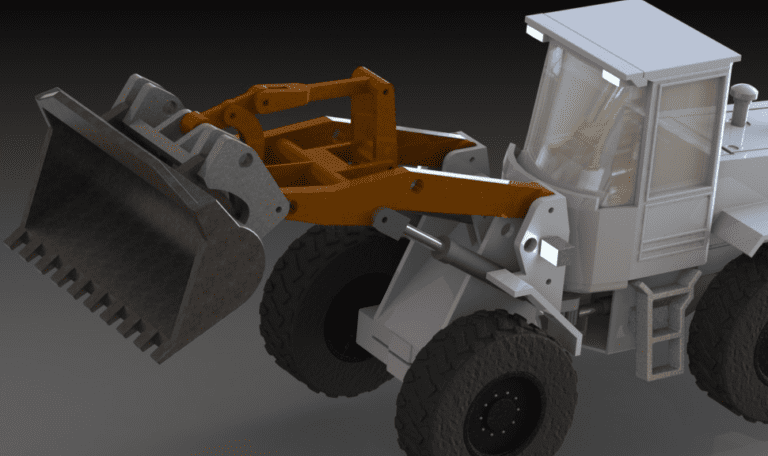 JCB Backhoe tractor Loader with the arms in yellow and the shovel