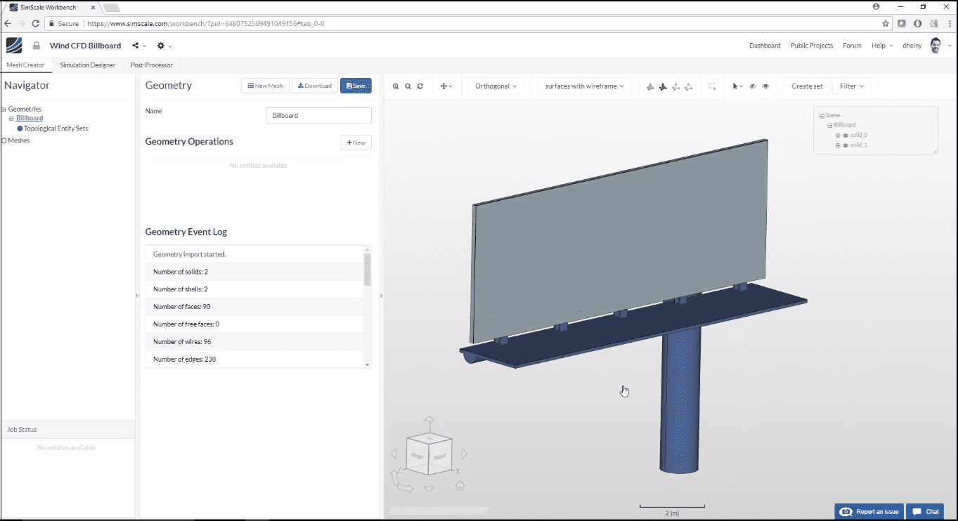 cfd simulation setup, cad model import