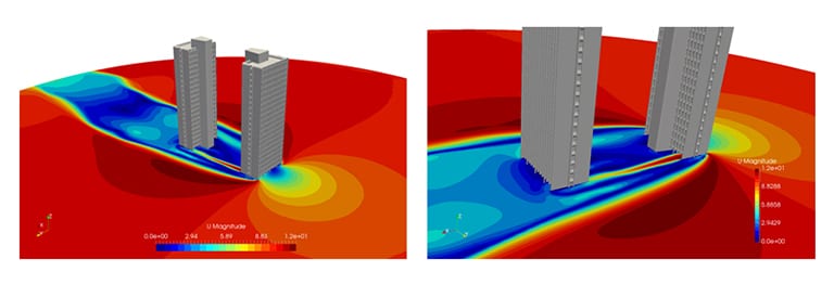 wind comfort simulations building