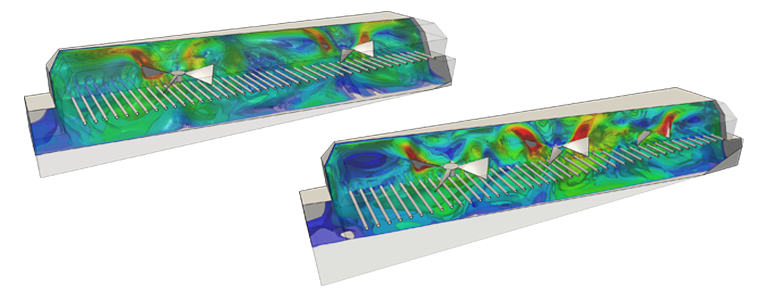 CFD analysis of furnace with two fans compared to three fans