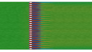 Velocity profile of a typical section of a grille.