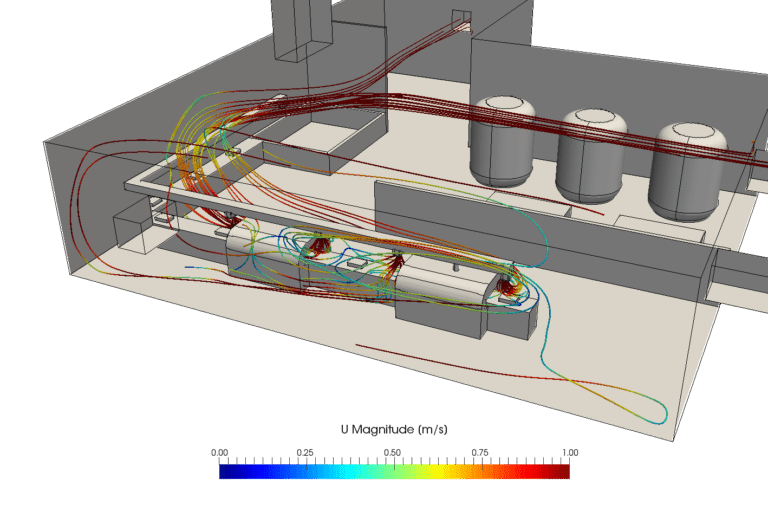 industrial ventilation fume extraction exhaust system cfd simulation streamlines
