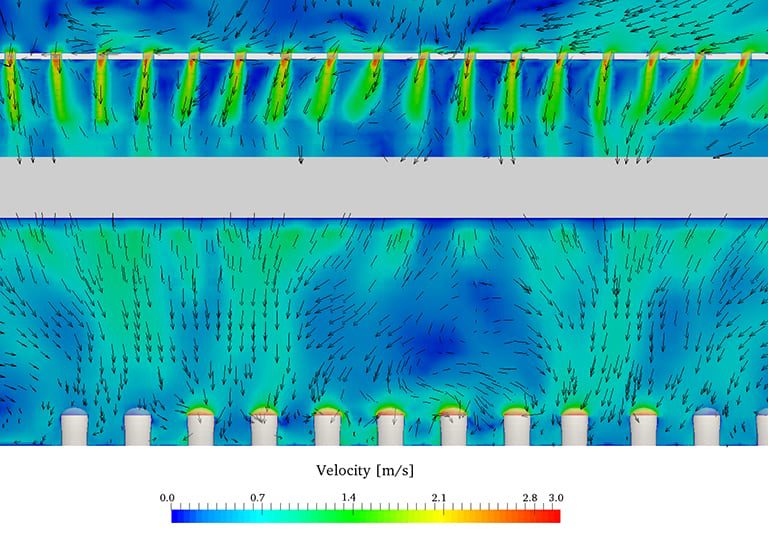 Details of Velocity around Pumps Used in the Facility