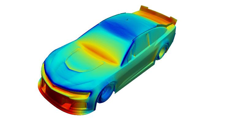total pressure coefficient race car, CFD analysis