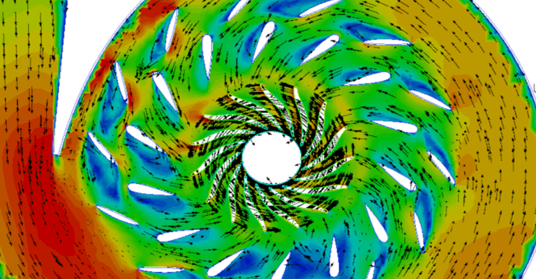 Francis turbine Flow through the casing