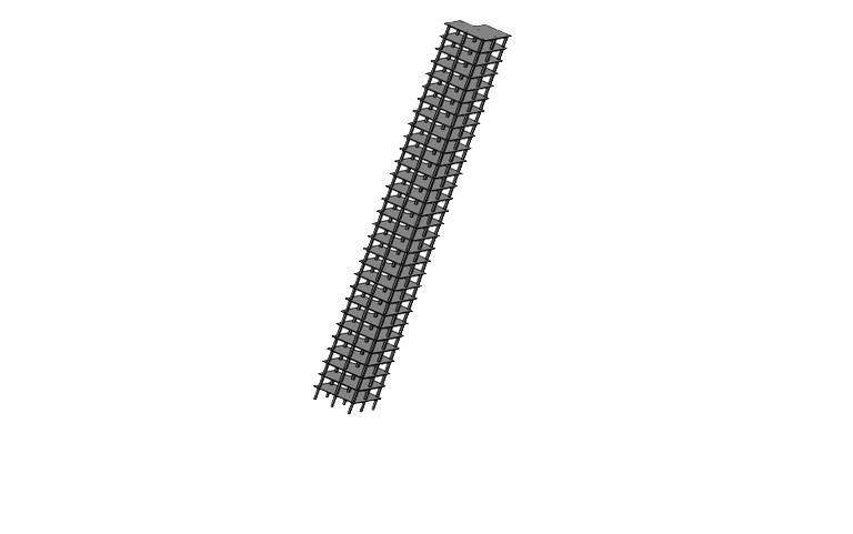 The structure used for the natural frequency analysis and vortex shedding simulation