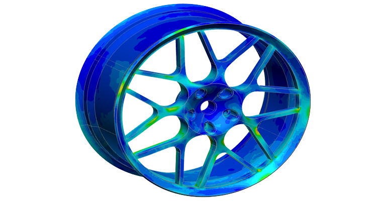 Structural analysis of a car wheel under static load