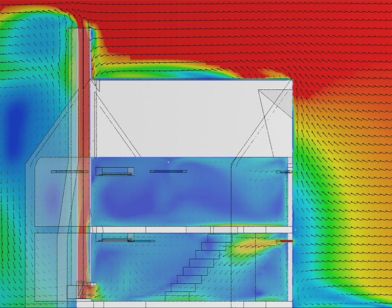 winter chimney effect, airflow velocity through a chimney