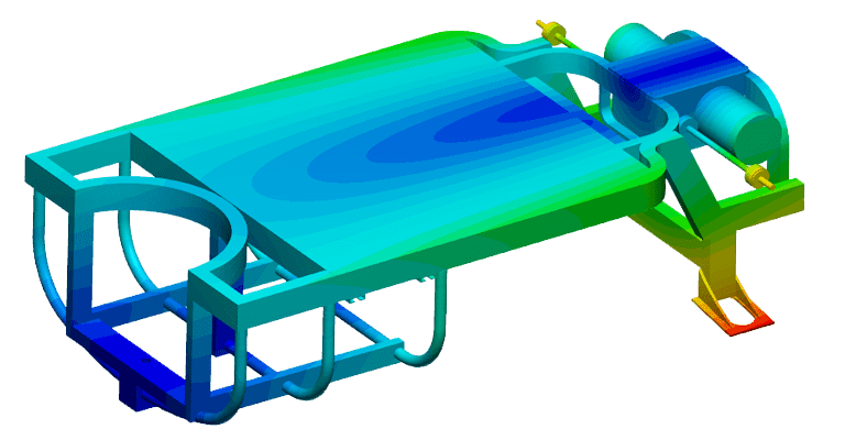 Second natural mode: radial expansion, FEA of a spindle by Carbomech with SimScale