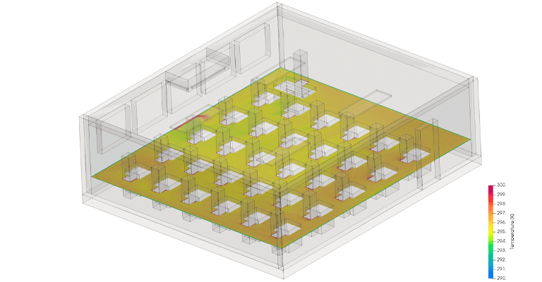 mechanical ventilation simulation temperature displacement 