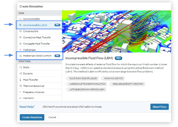 lbm and pedestrian wind comfort analysis types