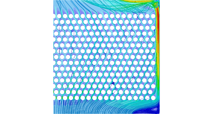 Simulation streamlines for the original geometry