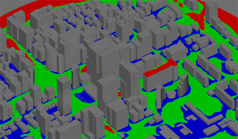 wind tunnel CFD results show pedestrian wind comfort analysis in urban area