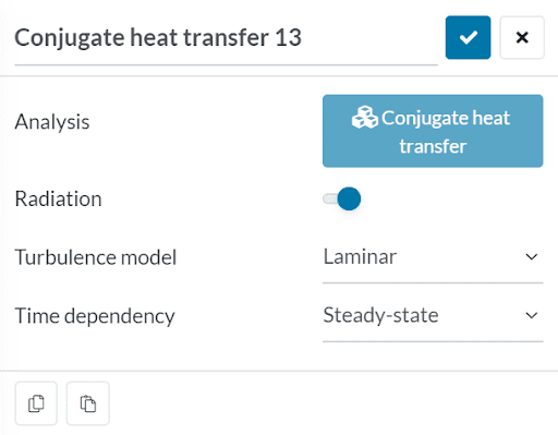 The toggle enabling radiation heat transfer for CHT