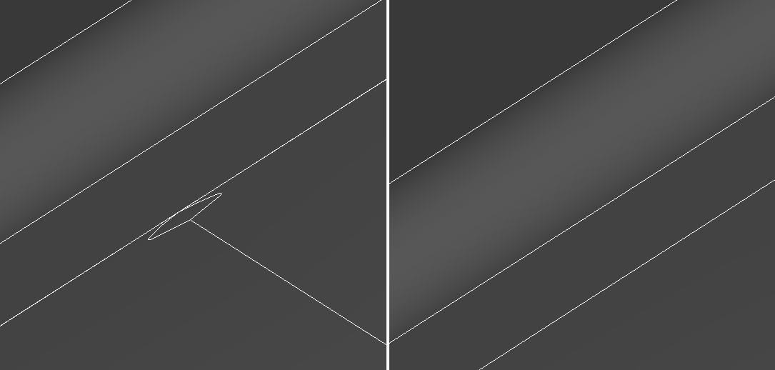 example of small features that should be cleaned up before import