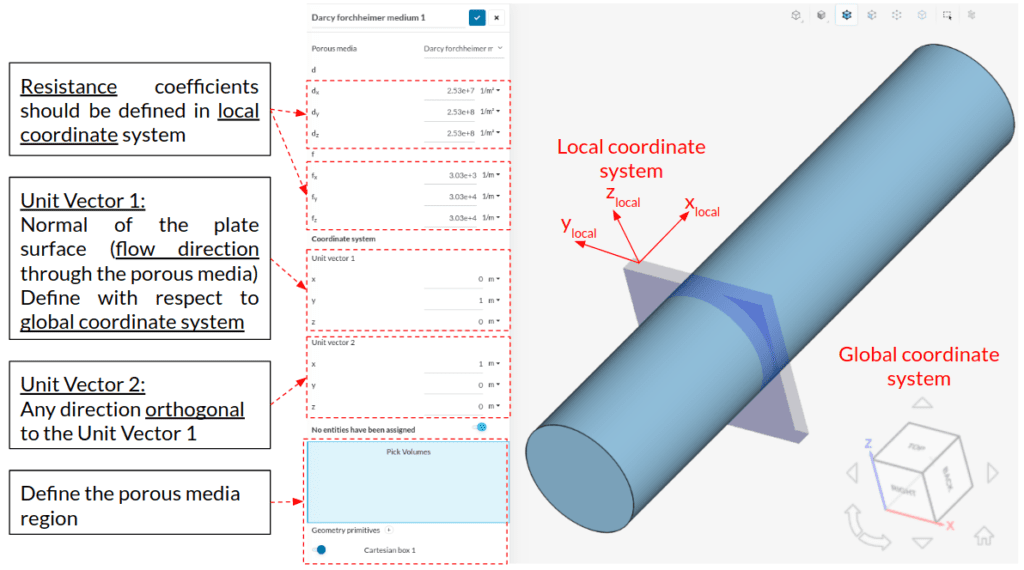 this is the guide to define darcy and forchheimer resistance coefficients in simscale