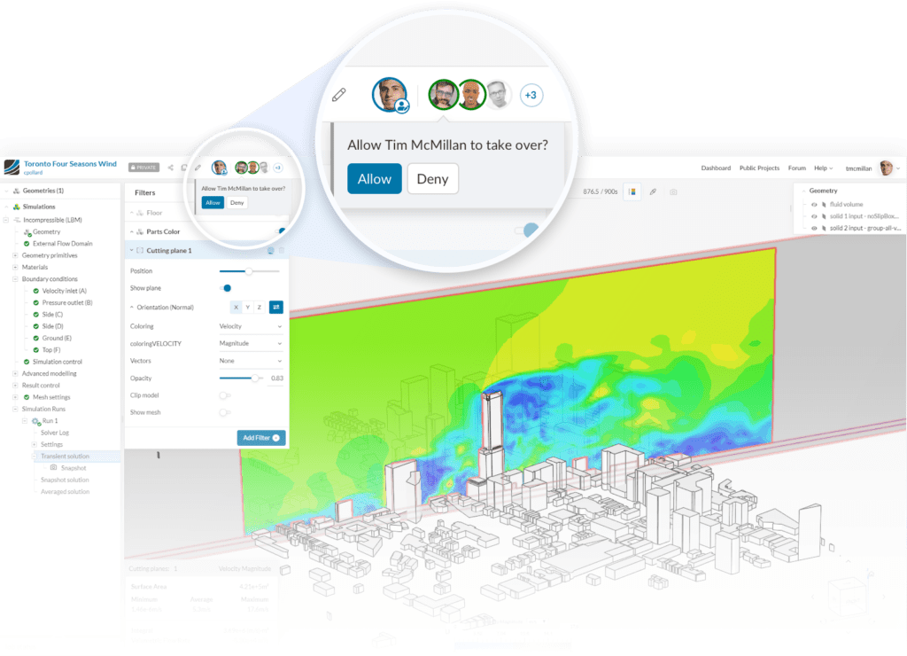 the collaboration settings on the cloud-based CAE platform SimScale