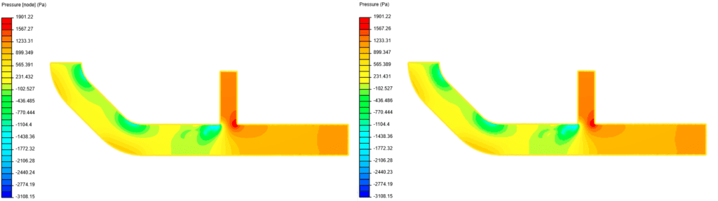 comparison between node and cell values 