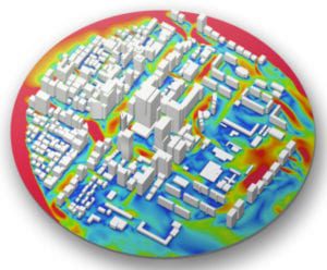 Velocity contours of a district model