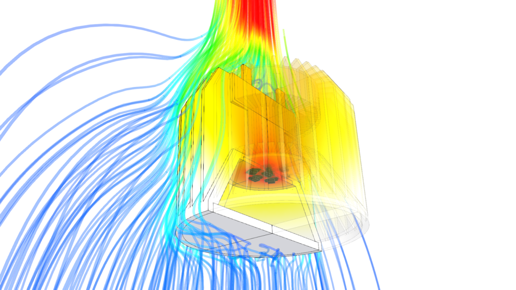 led lighting cooling simulation results showing velocity