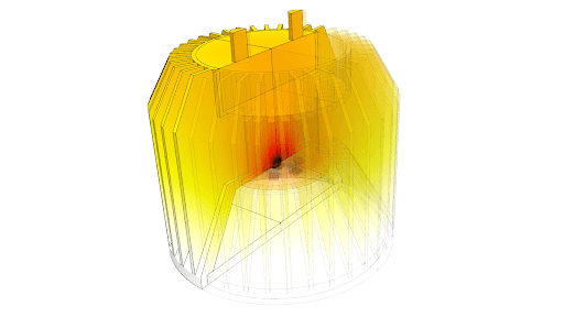 led lighting cooling simulation results showing temperature distribution 