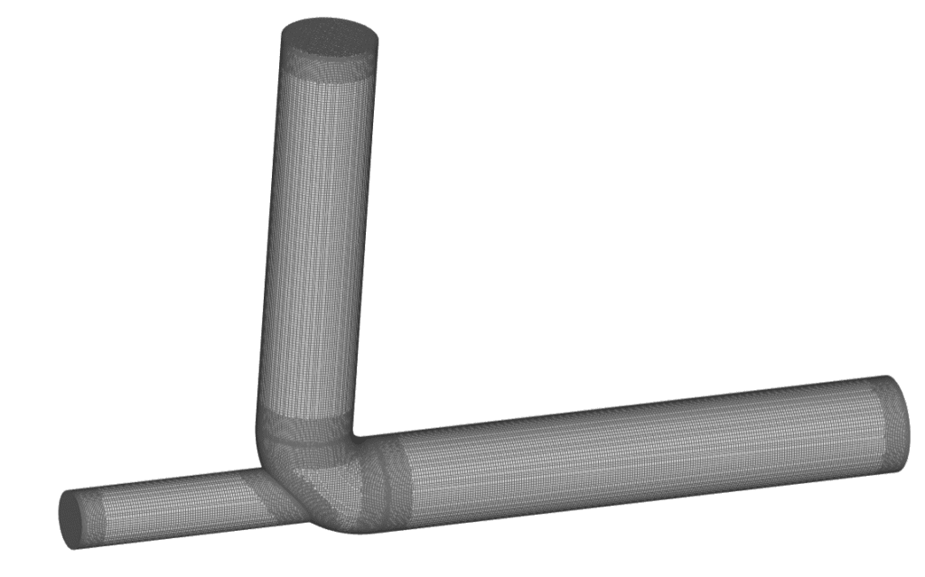 final mesh after surface refinement pipe hex dominant automatic