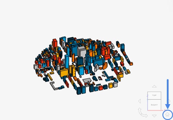 location of home button in the bottom left corner of the workbench to revert to zoom to fit view