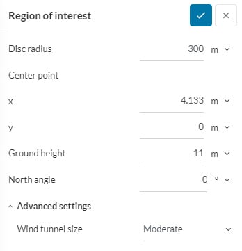 region of interest with parameters displayed as in simscale workbench