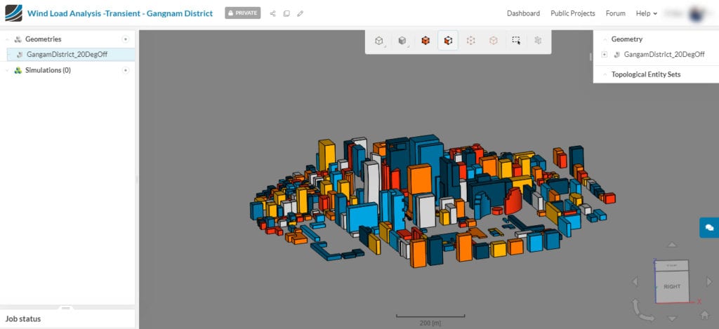 workbench is automatically zoomed into the model so the user can see the model clearly