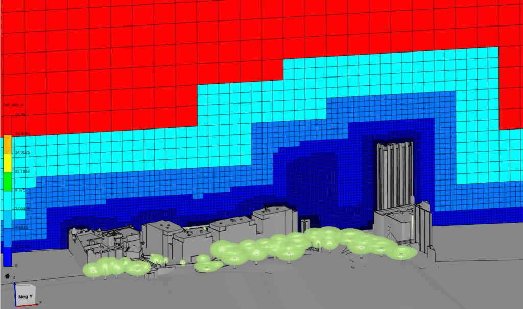 pedestrian wind comfort analysis cell size simscale 