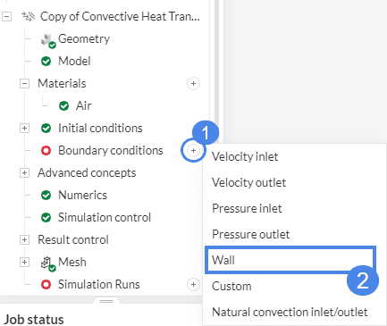 process explaining how to create a wall boundary condition