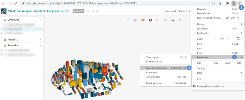 clearing internet cache in browser to resolve slow workbench