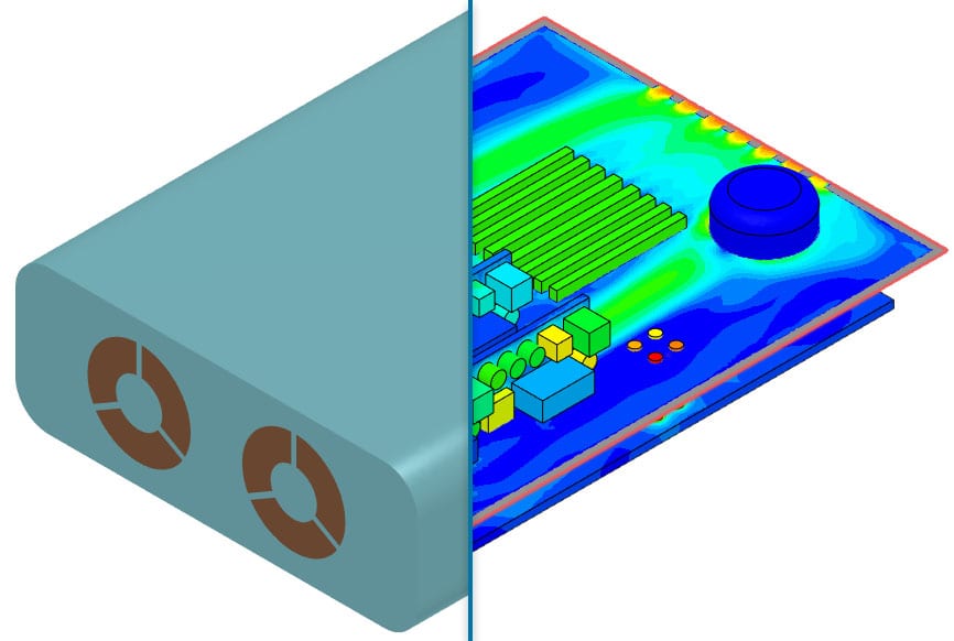 side-by-side comparison of the default visualization state in simscale's online post-processor new vs old