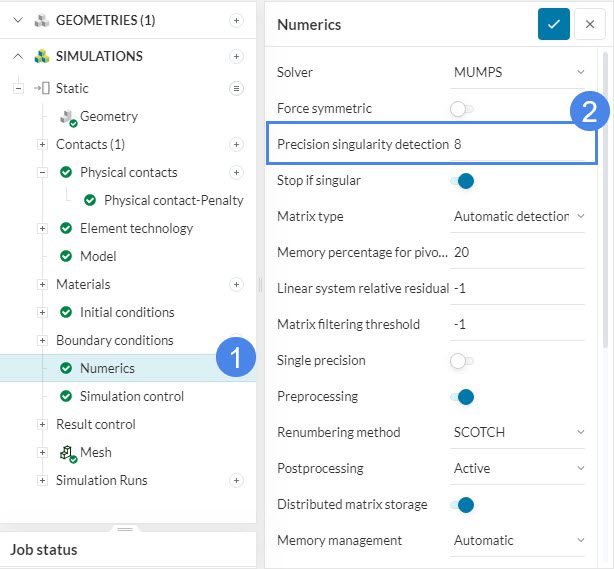 change precision singularity detection to increase precision to resolve singular matrix