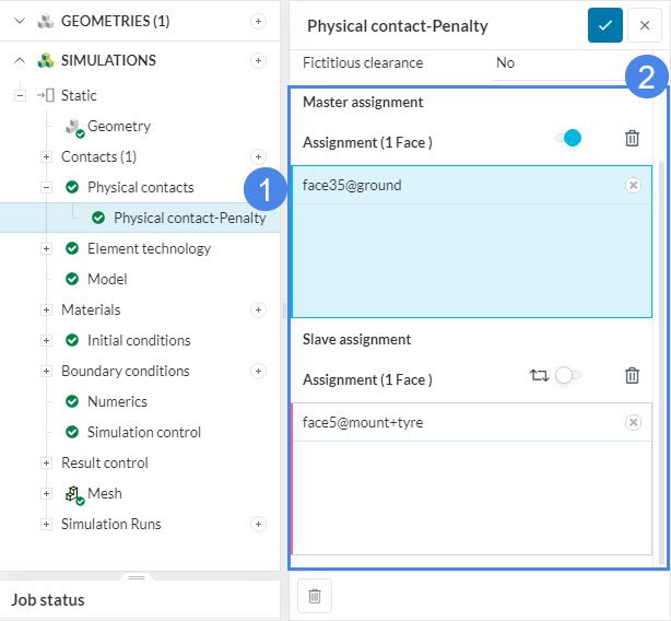 master and slave physical contact assignments to avoid singular matrix