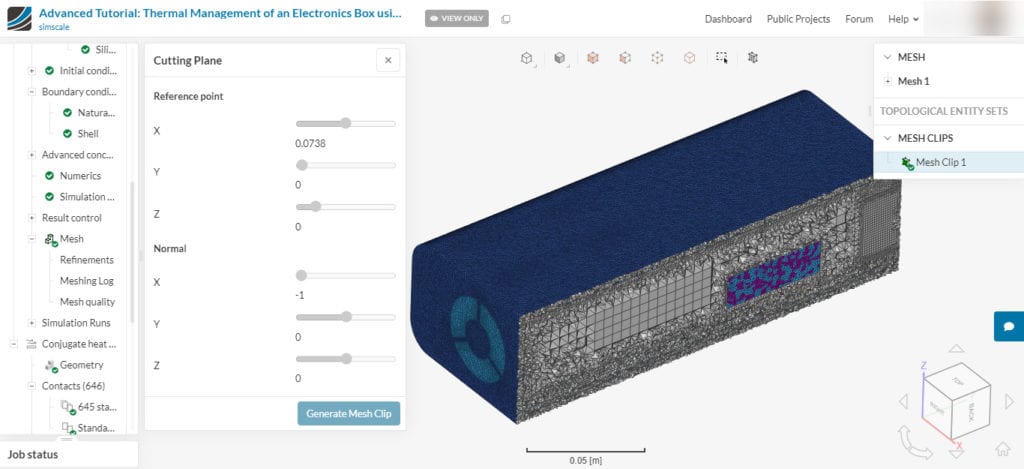 mesh clip generated shows internal mesh elements