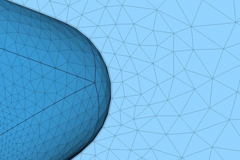 zooming in the mesh to check the boundary layer generation with full resolution wall treatment