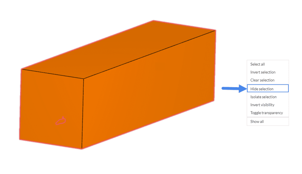 hiding selected faces